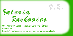 valeria raskovics business card